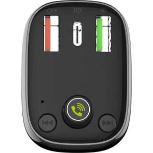 Hurtownia GSM - Transmitter FM LDNIO C704Q s Bluetooth, 2x USB + USB-C, microSD / TF (černý) - LDN27 - {ean13} - Hurt