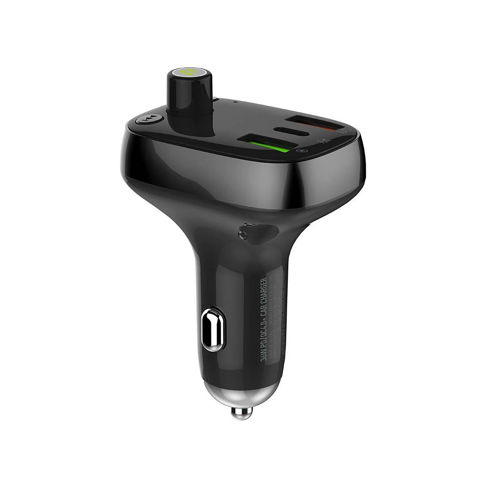 Hurtownia GSM - Transmitter FM LDNIO C704Q s Bluetooth, 2x USB + USB-C, microSD / TF (černý) - LDN27 - {ean13} - Hurt