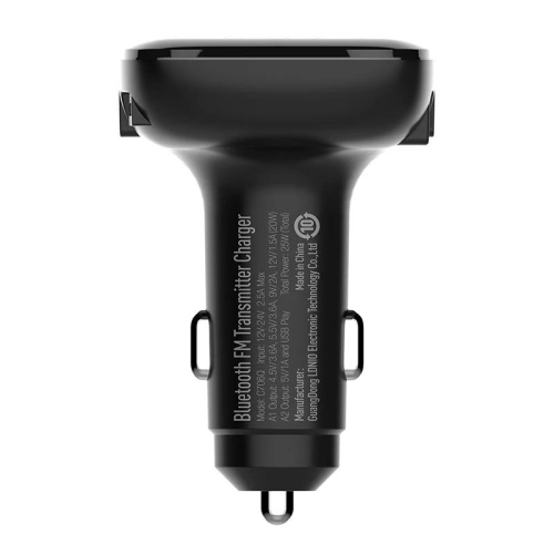 Transmiter FM LDNIO C706Q z Bluetooth, 2x USB, AUX (czarny)