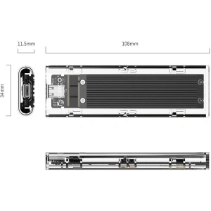 Hurtownia GSM - Obal disku SDD M.2 Orico, NVME, USB-C 3.1 Gen.2, 10Gbps (černá) - ORC43 - {ean13} - Hurt