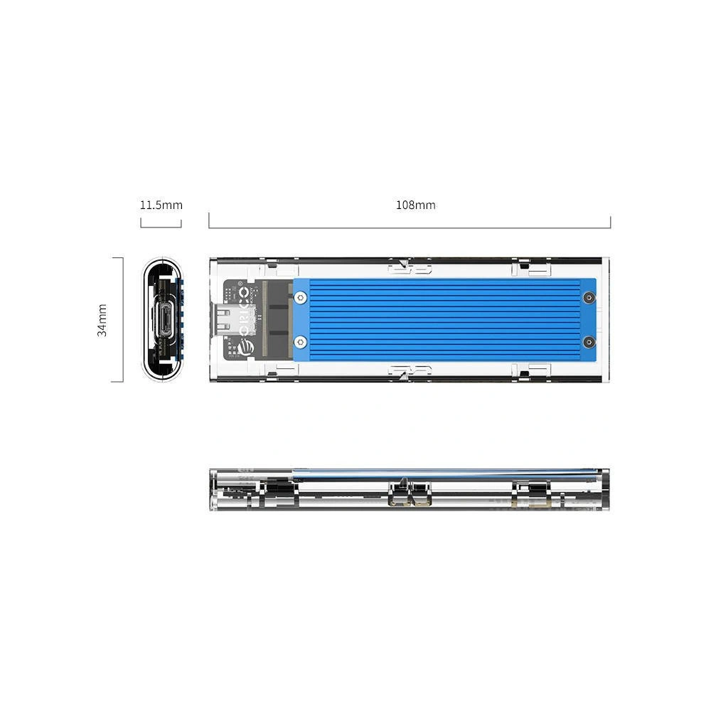 Hurtownia GSM - Obal disku SDD M.2 Orico, NVME, USB-C 3.1 Gen.2, 10Gbps (modrá) - ORC44 - {ean13} - Hurt