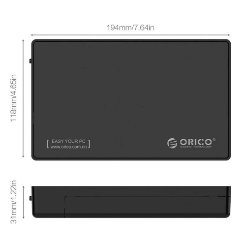 Obudowa zewnętrzna dysku Orico HDD 2.5/3,5 cala USB-C 