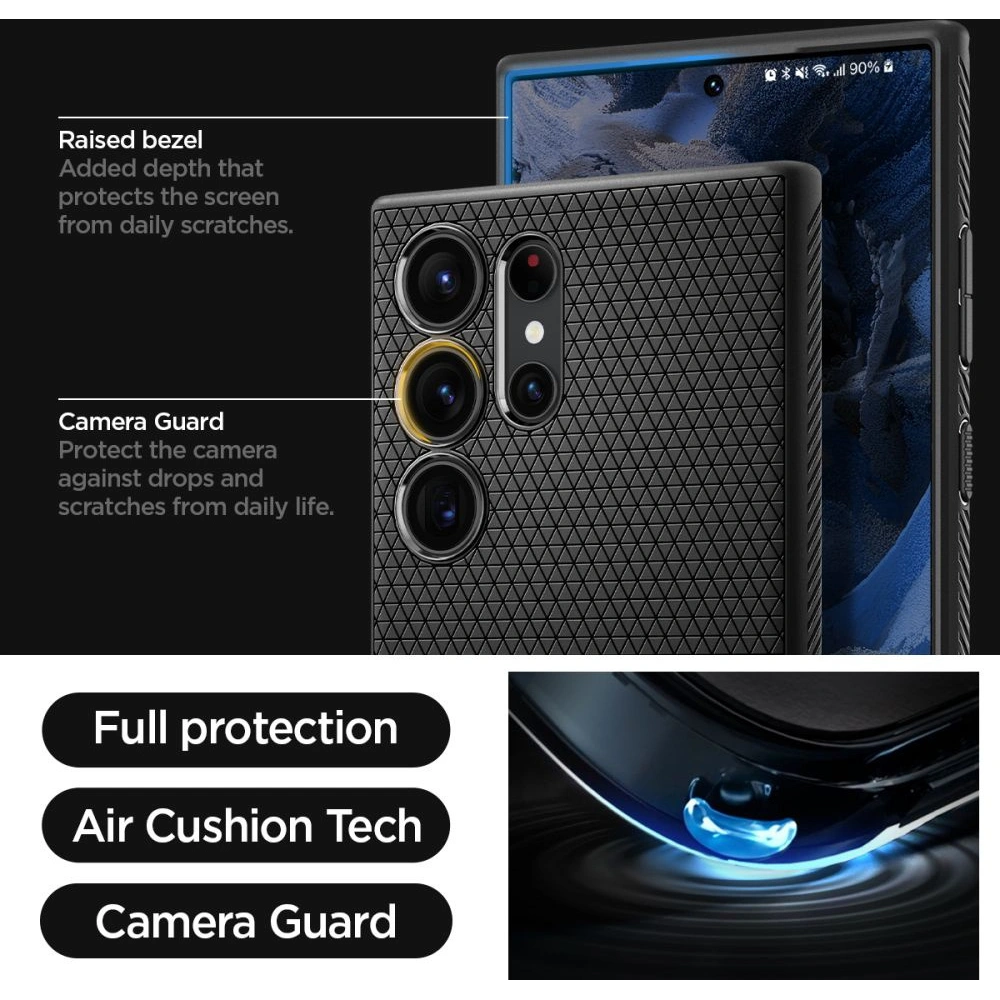 Hurtownia GSM - Case Spigen Liquid Air Samsung Galaxy S23 Ultra Mattschwarz - SPN2722 - {ean13} - Hurt