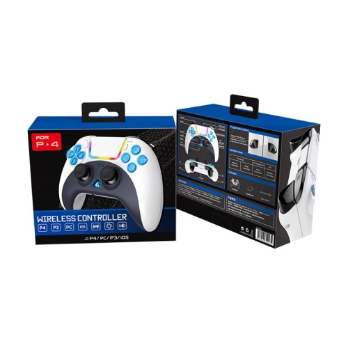 Kontroler bezprzewodowy iPega GamePad PG-P4023C touchpad PS4 (biały)