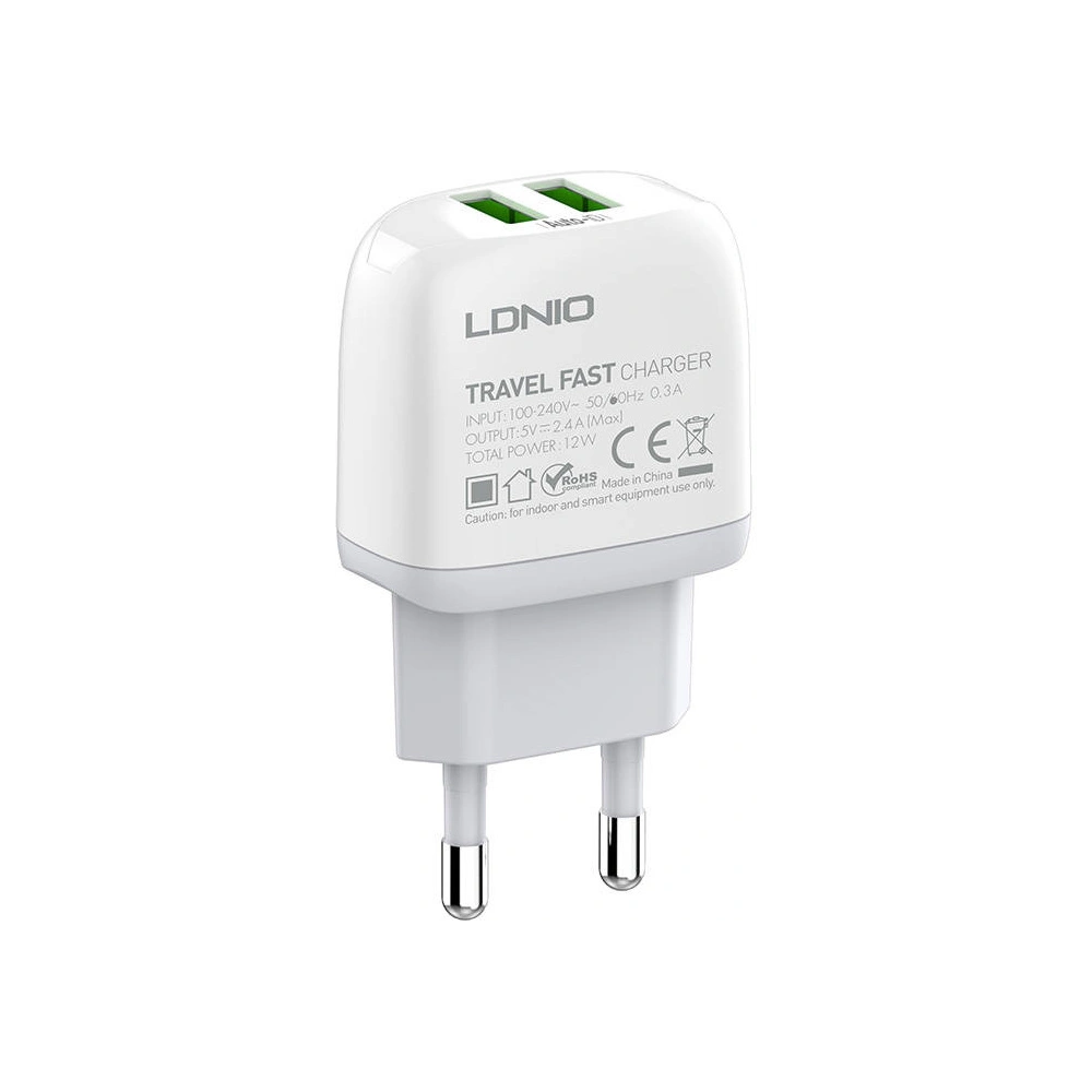 Hurtownia GSM - Netzteil LDNIO A2219, 2x USB, 2.4A (weiß) - LDN37 - {ean13} - Hurt