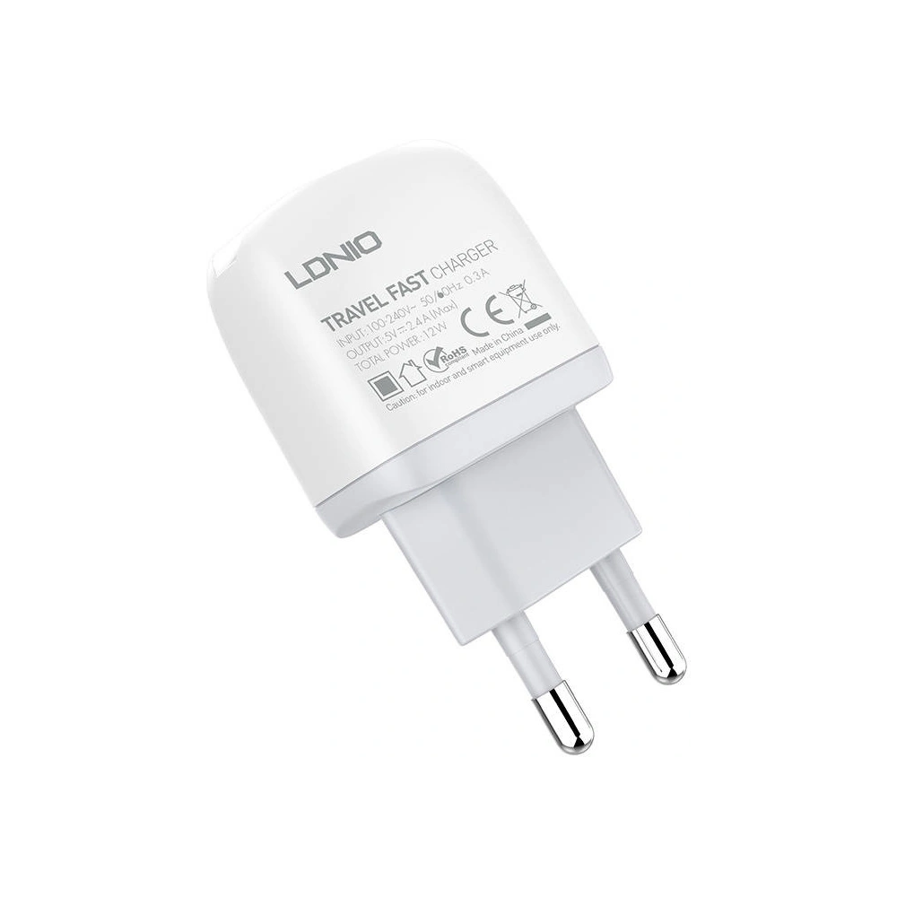 Hurtownia GSM - Netzteil LDNIO A2219, 2x USB, 2.4A (weiß) - LDN37 - {ean13} - Hurt