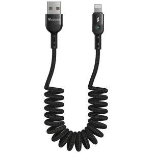 Hurtownia GSM - Kabel pružinový Mcdodo CA-6410 USB-A/Lightning, 1.8m (černý) - MDD45 - {ean13} - Hurt