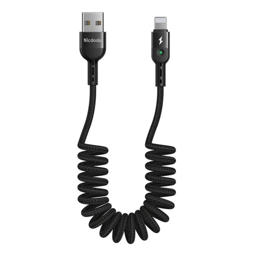 Kabel sprężynowy Mcdodo CA-6410 USB-A/Lightning, 1.8m (czarny)