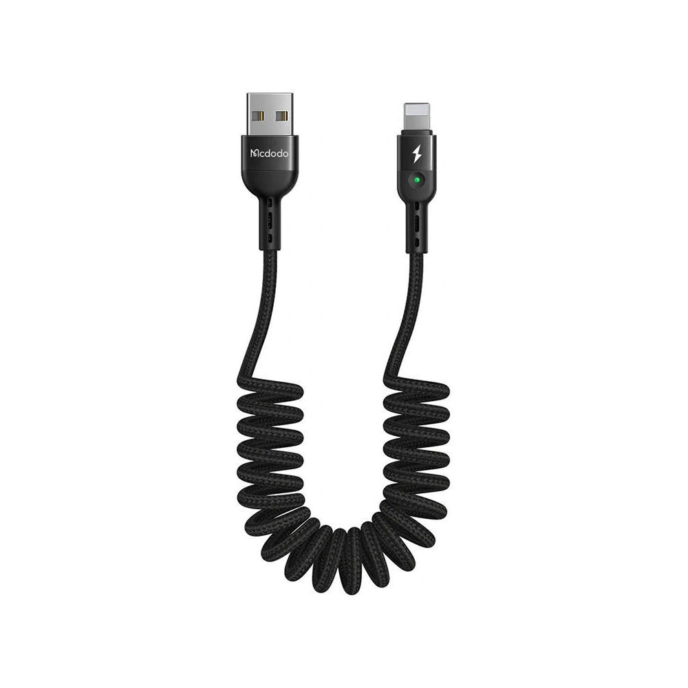 Hurtownia GSM - Kabel pružinový Mcdodo CA-6410 USB-A/Lightning, 1.8m (černý) - MDD45 - {ean13} - Hurt