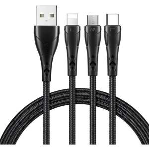Hurtownia GSM - Kábel Mcdodo CA-6960 3w1 USB-A/USB-C - Lightning - microUSB, 1.2m (fekete) - MDD48 - {ean13} - Hurt