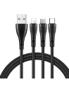 Cablu Mcdodo CA-6960 3w1 USB-A/USB-C - Lightning - microUSB, 1.2m (negru)