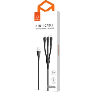 Hurtownia GSM - Kábel Mcdodo CA-6960 3w1 USB-A/USB-C - Lightning - microUSB, 1.2m (fekete) - MDD48 - {ean13} - Hurt