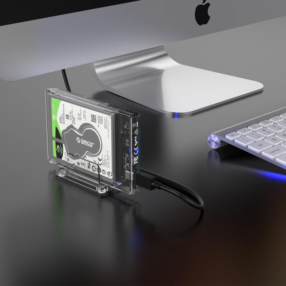 Wholesale Orico External Hard Drive Enclosure HDD 2.5 inch stand, USB-C 3.1 + cable USB 3.0/USB-C - ORC58 - {ean13} - Hurt