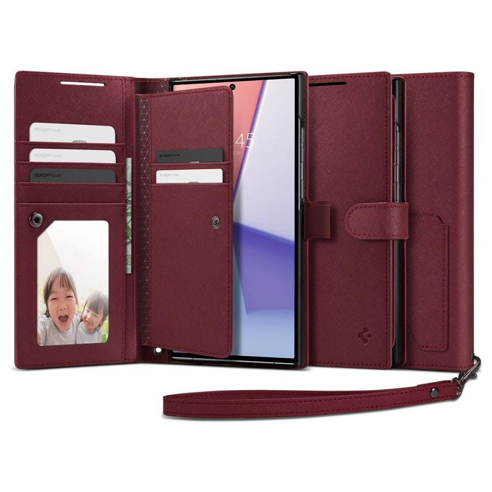 Hurtownia GSM - Etui Spigen Wallet S Plus Samsung Galaxy S23 Ultra Bordeaux - SPN2737 - {ean13} - Hurt