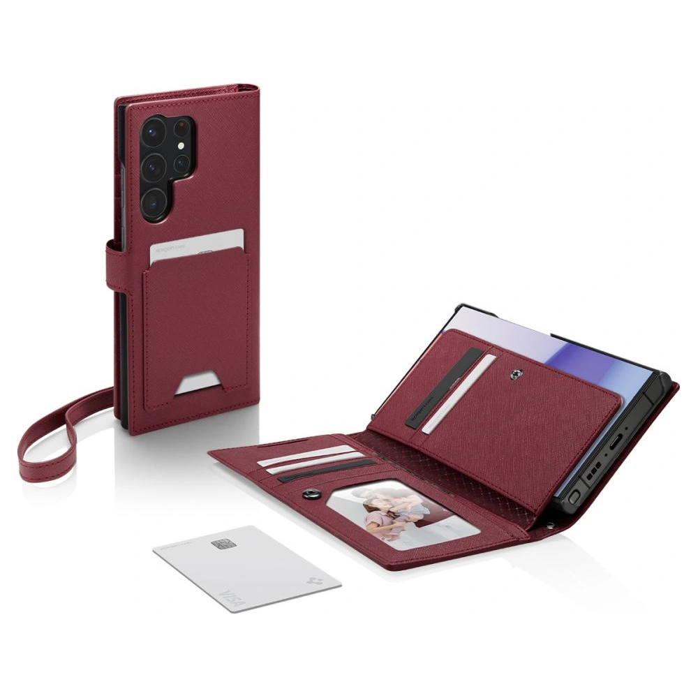 Hurtownia GSM - Etui Spigen Wallet S Plus Samsung Galaxy S23 Ultra Burgundy - SPN2737 - {ean13} - Hurt