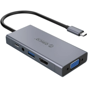 Hurtownia GSM - Adaptér Hub 5v1 Orico, HDMI 4K + USB 3.0 + VGA + AUX + USB-C PD 60W - ORC64 - {ean13} - Hurt