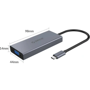 Hurtownia GSM - Adaptér Hub 5v1 Orico, HDMI 4K + USB 3.0 + VGA + AUX + USB-C PD 60W - ORC64 - {ean13} - Hurt