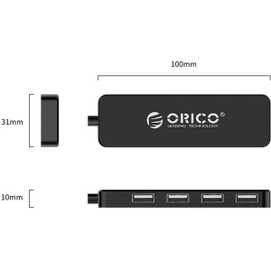 Hurtownia GSM - Adaptér Hub Orico, USB na 4x USB (černý) - ORC65 - {ean13} - Hurt