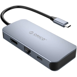 Hurtownia GSM - Adaptér Hub 6w1 Orico, HDMI 4K + 3x USB 3.0 + RJ45 + USB-C PD 100W - ORC78 - {ean13} - Hurt