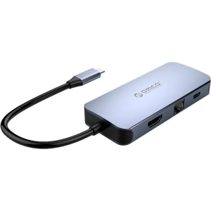 Hurtownia GSM - Adaptér Hub 6w1 Orico, HDMI 4K + 3x USB 3.0 + RJ45 + USB-C PD 100W - ORC78 - {ean13} - Hurt