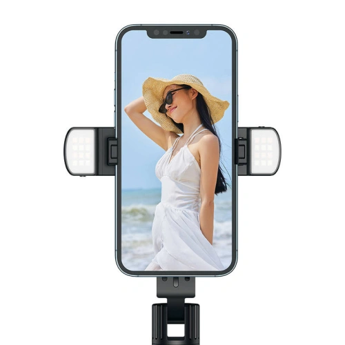 Kijek selfie stick Mcdodo SS-1771, z oświetleniem i pilotem (czarny)