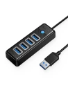 Adaptér Hub USB na 4x USB 3.0 Orico, 5 Gbps, 0.15m (černý)