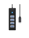 Adaptér Hub USB-C na 4x USB 3.0 Orico, 5 Gbps, 0.15m (černý)