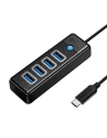 Hurtownia GSM - Adaptér Hub USB-C na 4x USB 3.0 Orico, 5 Gbps, 0.15m (černý) - ORC90 - {ean13} - Hurt