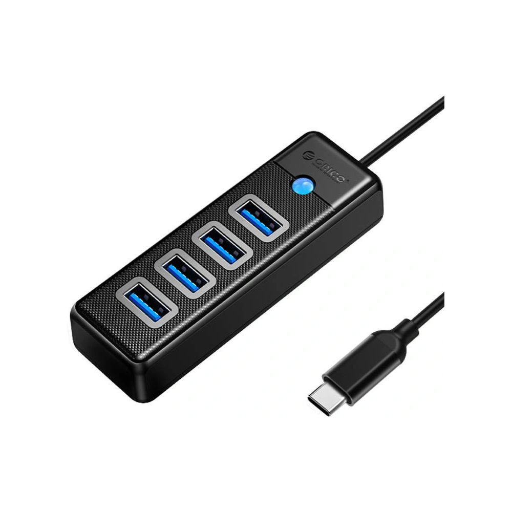Hurtownia GSM - Adaptér Hub USB-C na 4x USB 3.0 Orico, 5 Gbps, 0.15m (černý) - ORC90 - {ean13} - Hurt