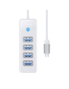 Adaptér Hub USB-C na 4x USB 3.0 Orico, 5 Gbps, 0.15m (bílý)