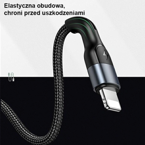 Kabel USAMS U55 USB-A/Lightning czarny/black 2A 1m (US-SJ448)