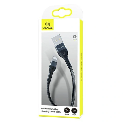 Kabel USAMS U55 USB-A/Lightning czarny/black 2A 1m (US-SJ448)