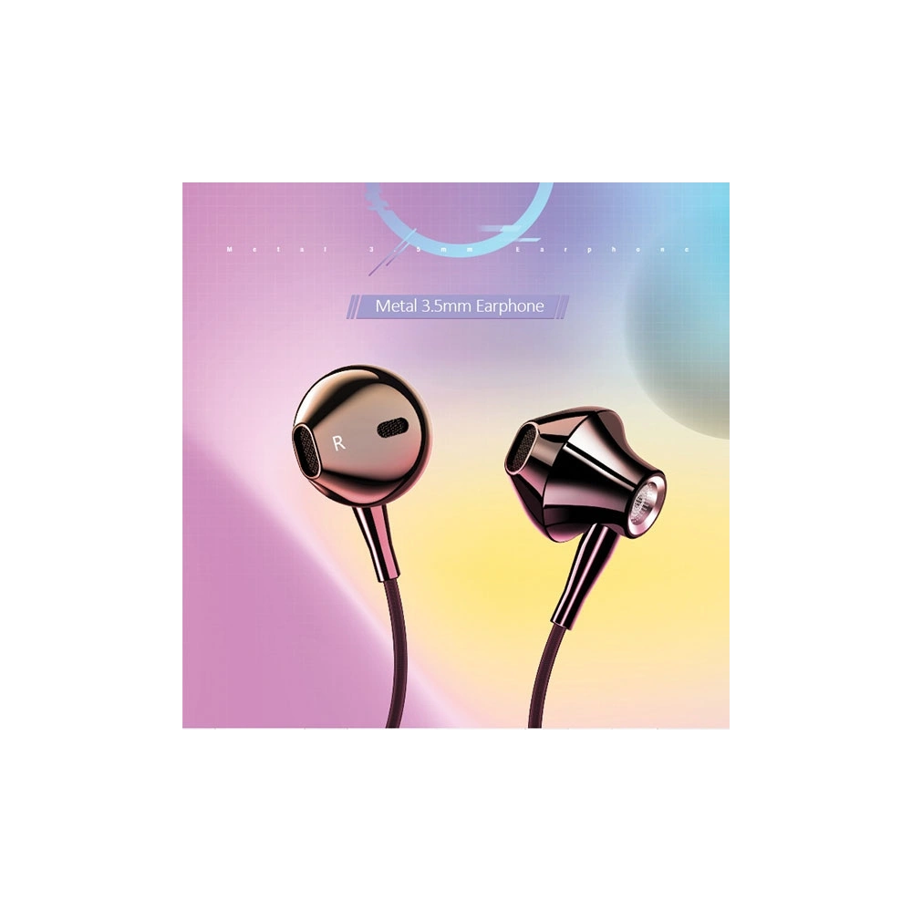 Wholesale USAMS EP-29 Earphones metal black HSEP2901 jack 3,5mm (US-SJ271) - USA872 - {ean13} - Hurt