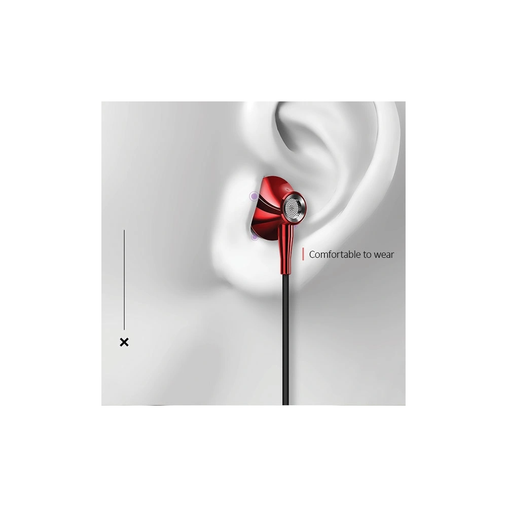 Wholesale USAMS EP-29 Earphones metal black HSEP2901 jack 3,5mm (US-SJ271) - USA872 - {ean13} - Hurt