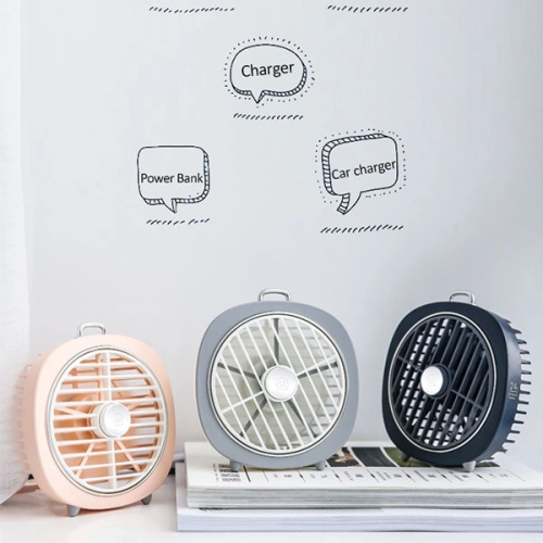 Wentylator biurkowy USAMS z lampką szary/grey (US-ZB065)