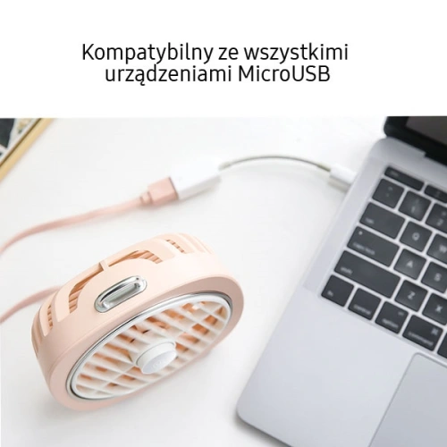 Wentylator biurkowy USAMS z lampką szary/grey (US-ZB065)