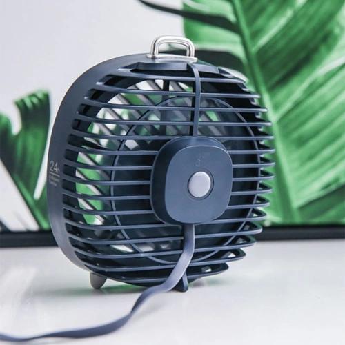 Wentylator biurkowy USAMS z lampką szary/grey (US-ZB065)