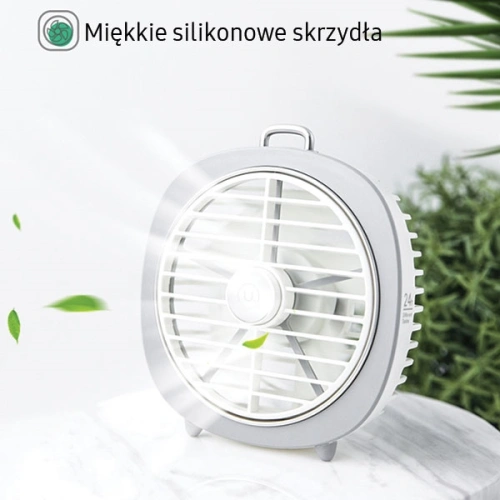 Wentylator biurkowy USAMS z lampką szary/grey (US-ZB065)