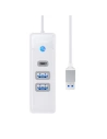 Adaptér Hub USB na 2x USB 3.0 + USB-C Orico, 5 Gbps, 0.15m (bílý)