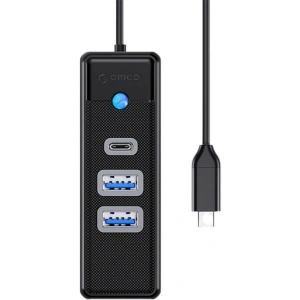 Hurtownia GSM - Adaptér Hub USB-C na 2x USB 3.0 + USB-C Orico, 5 Gbps, 0.15m (černý) - ORC94 - {ean13} - Hurt