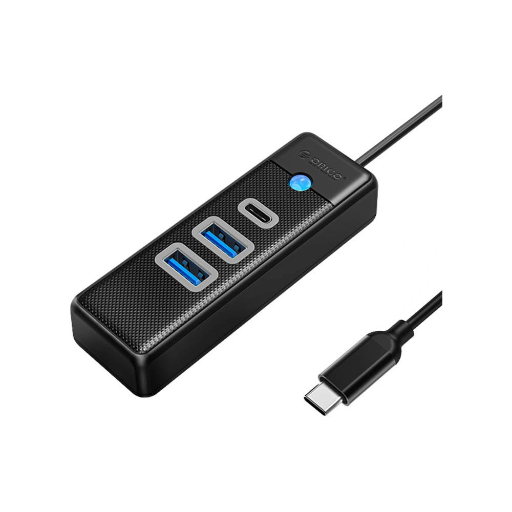 Hurtownia GSM - Adaptér Hub USB-C na 2x USB 3.0 + USB-C Orico, 5 Gbps, 0.15m (černý) - ORC94 - {ean13} - Hurt