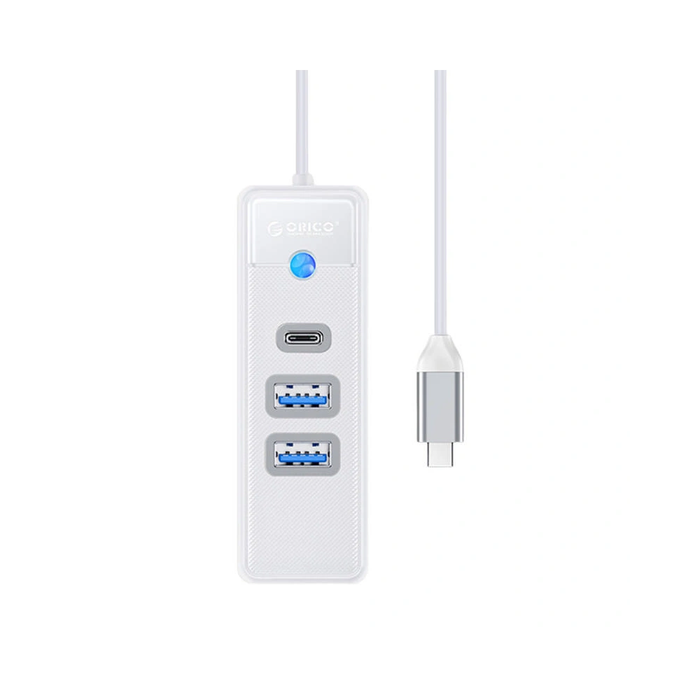 Hurtownia GSM - Adaptér Hub USB-C na 2x USB 3.0 + USB-C Orico, 5 Gbps, 0.15m (bílý) - ORC95 - {ean13} - Hurt