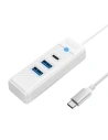 Hurtownia GSM - Adaptér Hub USB-C na 2x USB 3.0 + USB-C Orico, 5 Gbps, 0.15m (bílý) - ORC95 - {ean13} - Hurt