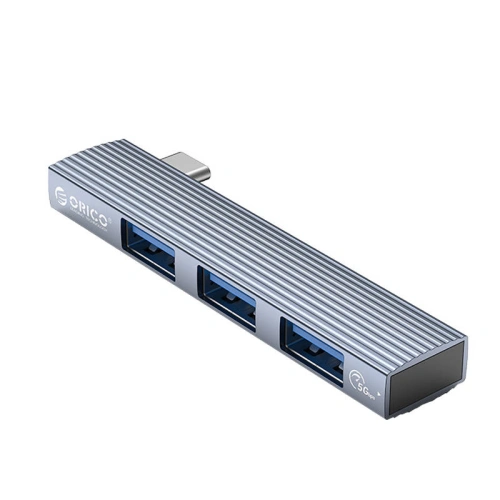 Adapter Hub Orico USB-C do 3x USB 3.0, 5Gbps, do laptopa (szary)
