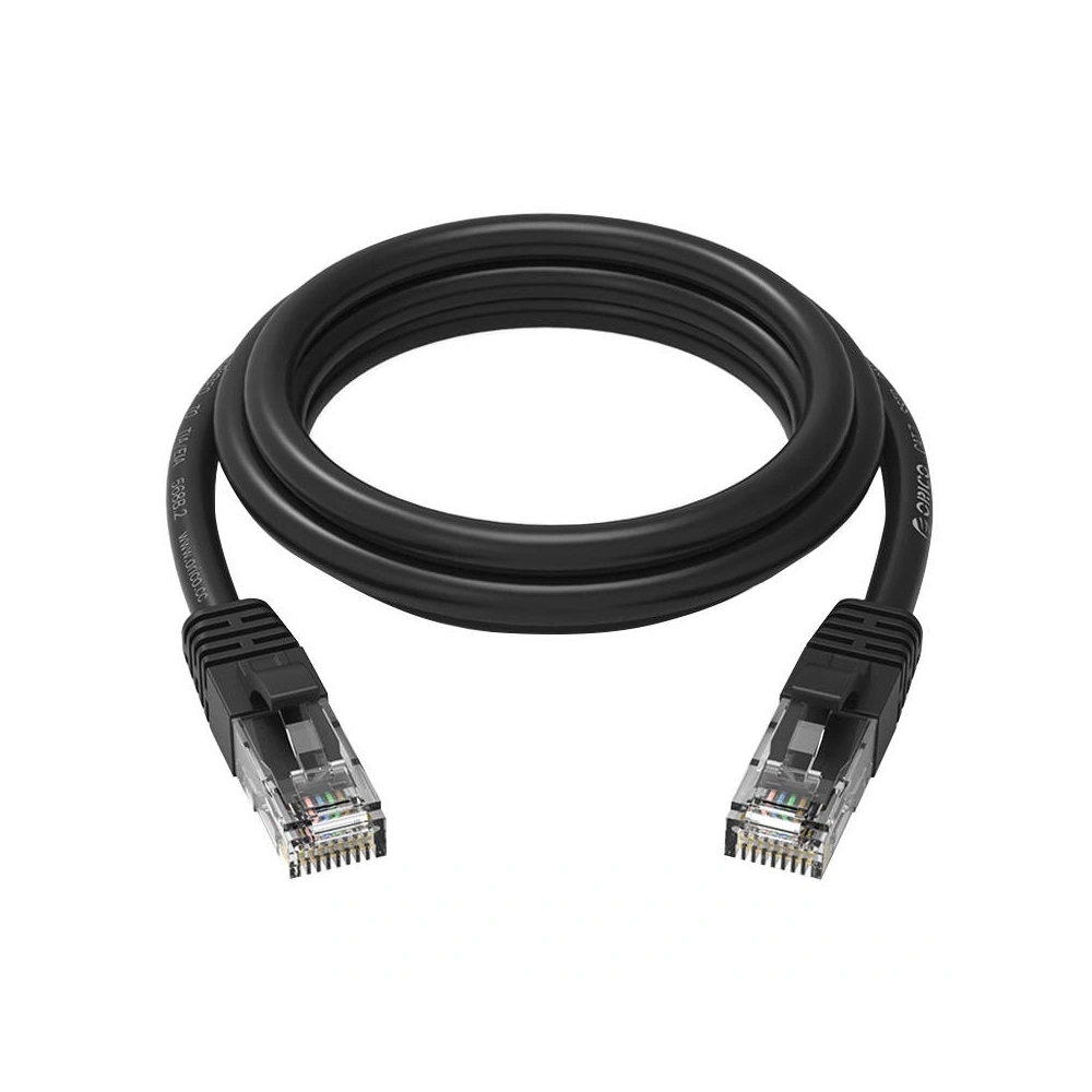 Hurtownia GSM - Kulatý síťový kabel Ethernet Orico, RJ45, Cat.6, 2m (černý) - ORC121 - {ean13} - Hurt