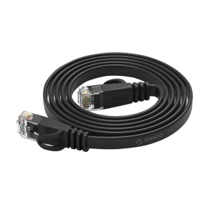 Hurtownia GSM - Ploché síťový kabel Ethernet Orico, RJ45, Cat.6, 1m (černý) - ORC125 - {ean13} - Hurt