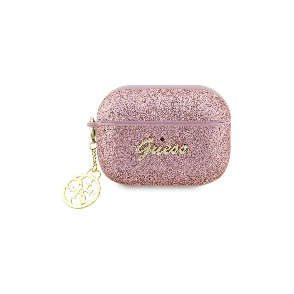 Hurtownia GSM - Etui Guess GUAP2GLGSHP Apple AirPods Pro 2 tok rózsaszín/pink Glitter Flake 4G Charm - GUE2395 - {ean13} - Hurt