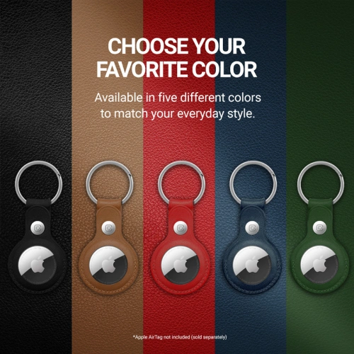 Brelok Crong Leather Case with Key Ring Apple AirTag (zielony)