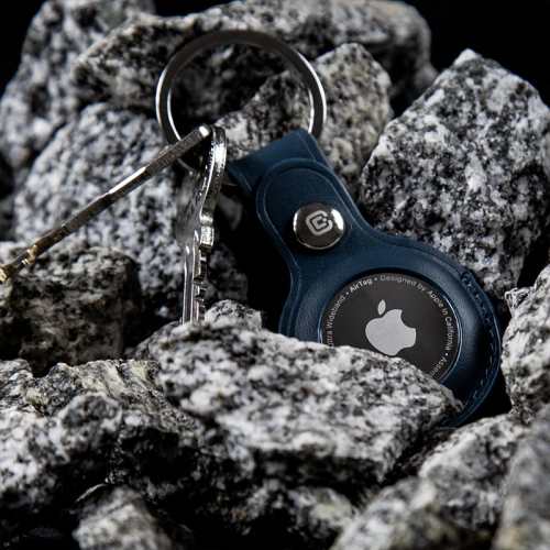 Brelok Crong Leather Case with Key Ring Apple AirTag (zielony)