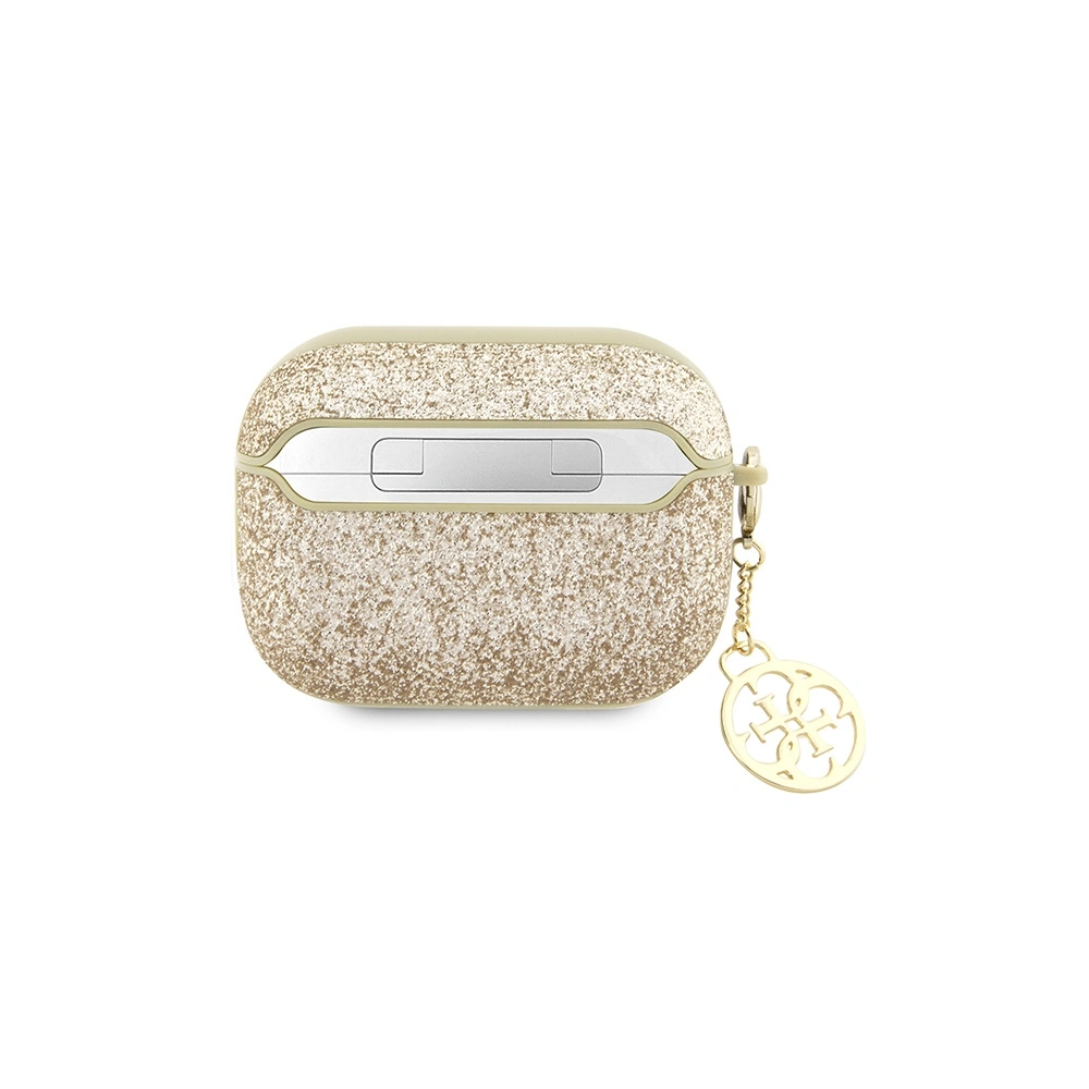 Etui Guess GUAP2GLGSHD Apple AirPods Pro 2 cover złoty/gold Glitter Flake 4G Charm